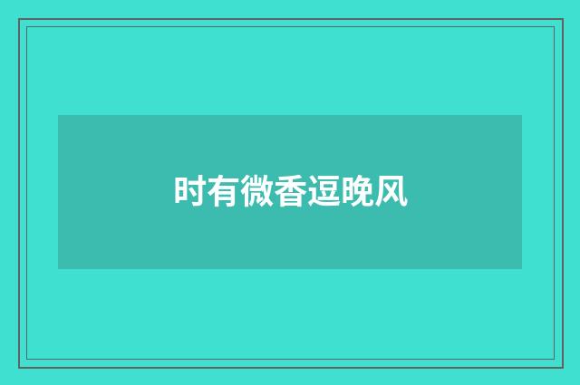 时有微香逗晚风
