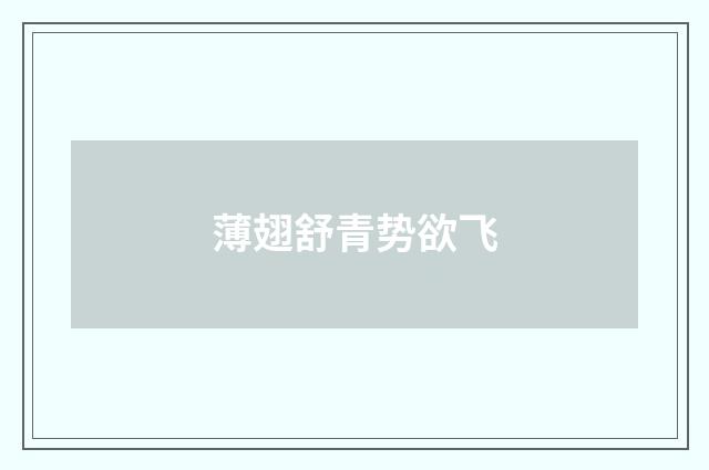 薄翅舒青势欲飞