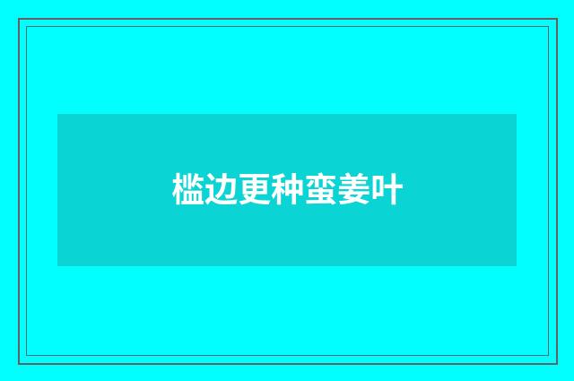 槛边更种蛮姜叶