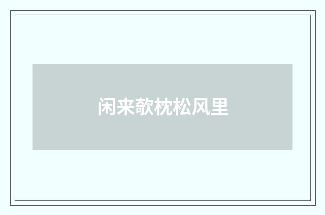 闲来欹枕松风里