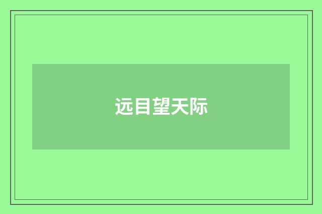远目望天际