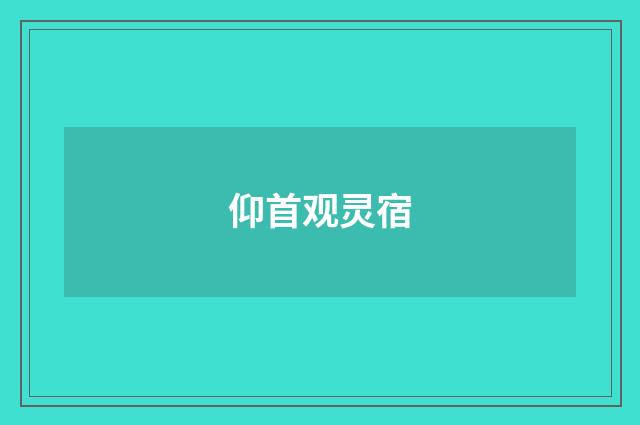 仰首观灵宿