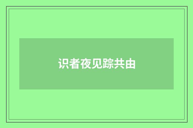 识者夜见踪共由