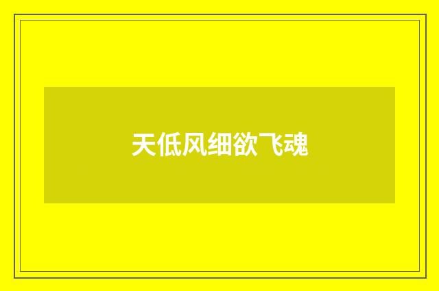 天低风细欲飞魂