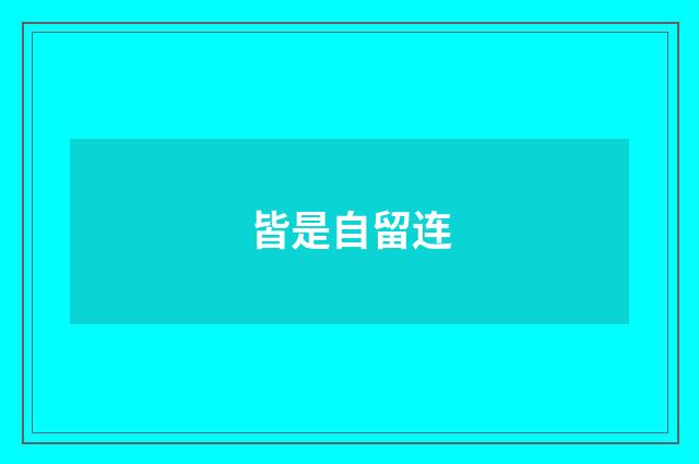 皆是自留连