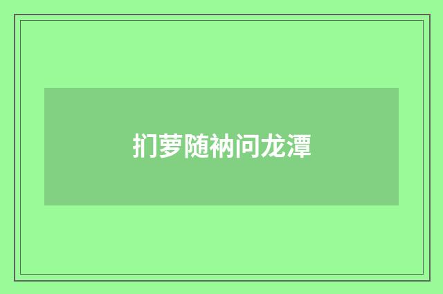 扪萝随衲问龙潭