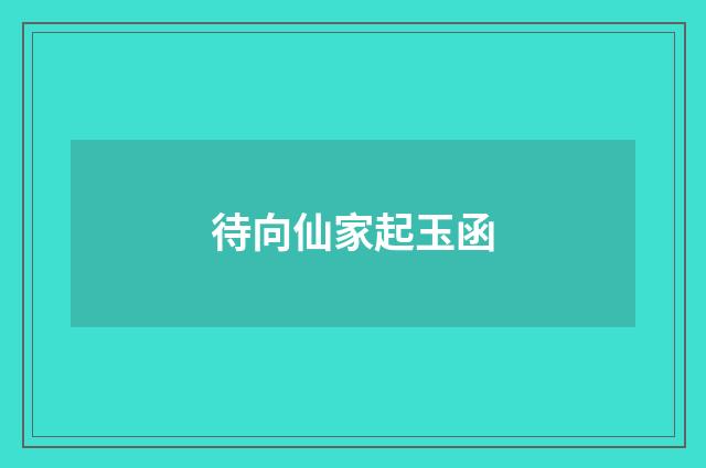 待向仙家起玉函