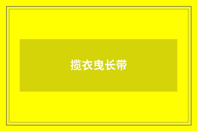 揽衣曳长带