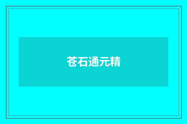 苍石通元精