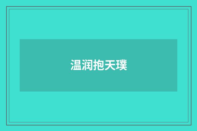 温润抱天璞