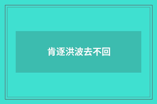肯逐洪波去不回
