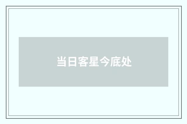 当日客星今底处