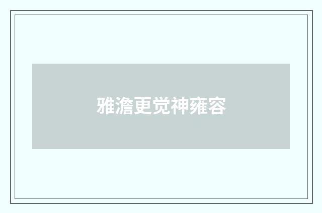 雅澹更觉神雍容