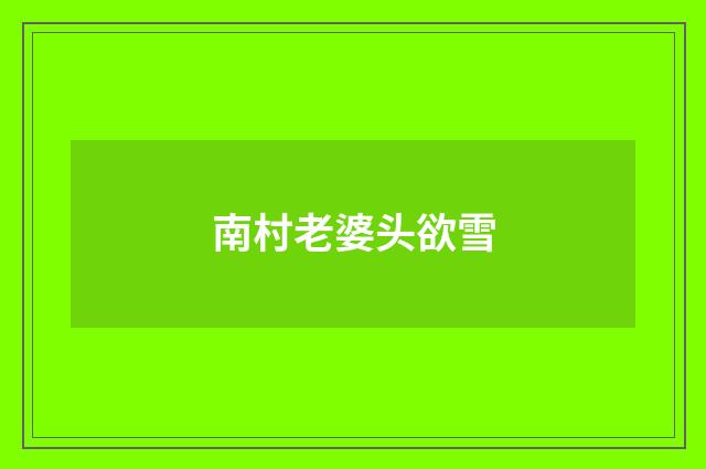 南村老婆头欲雪