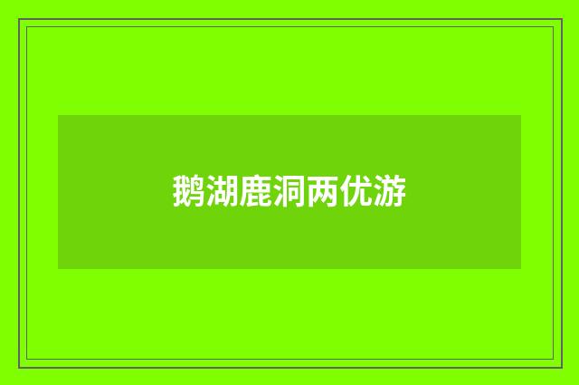 鹅湖鹿洞两优游