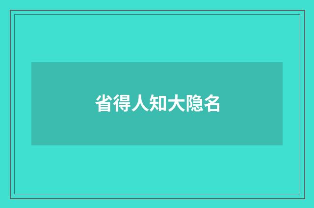 省得人知大隐名