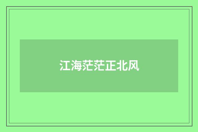 江海茫茫正北风