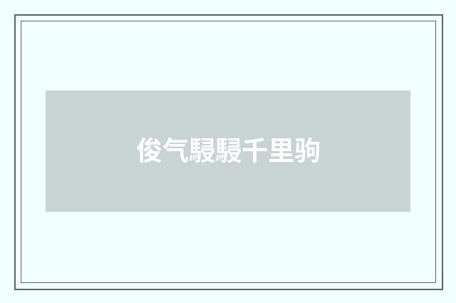 俊气駸駸千里驹