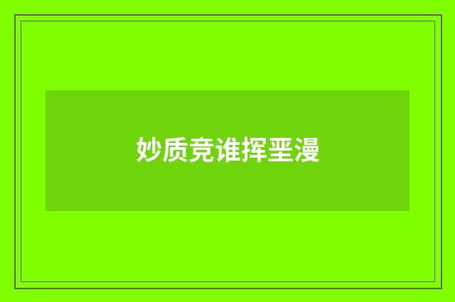 妙质竞谁挥垩漫