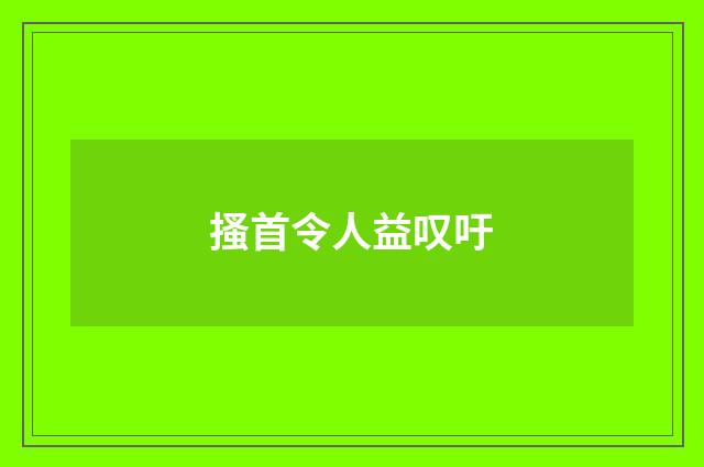 搔首令人益叹吁