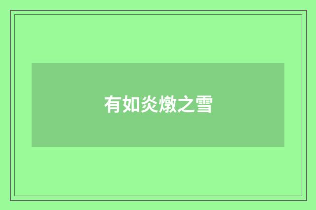有如炎燉之雪