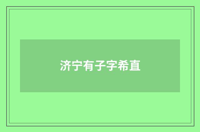 济宁有子字希直