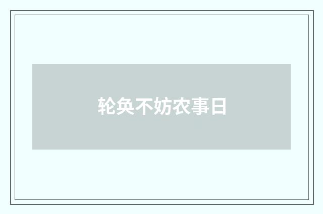 轮奂不妨农事日
