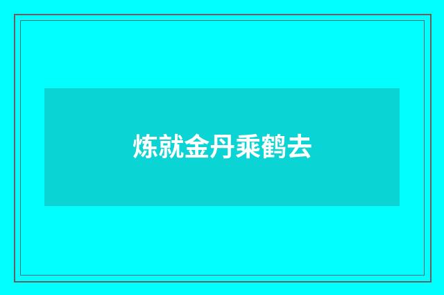 炼就金丹乘鹤去