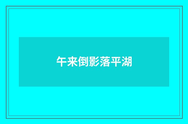 午来倒影落平湖
