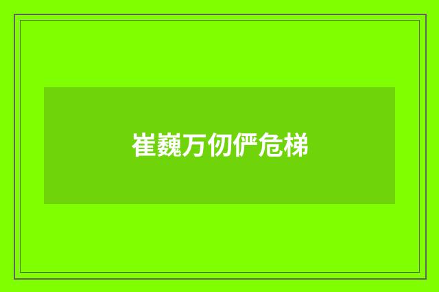 崔巍万仞俨危梯