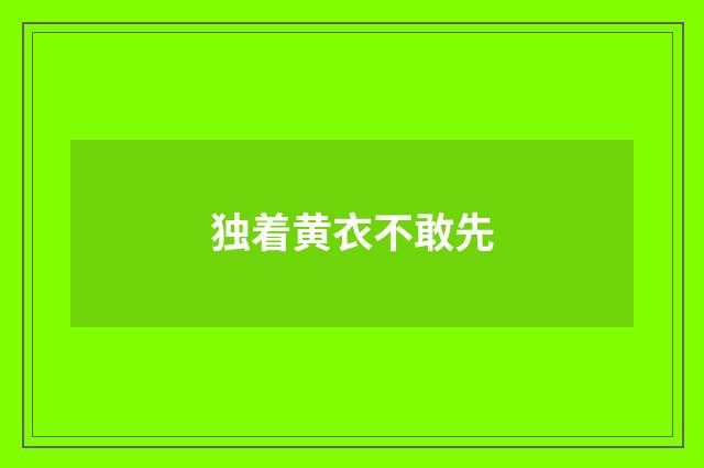 独着黄衣不敢先