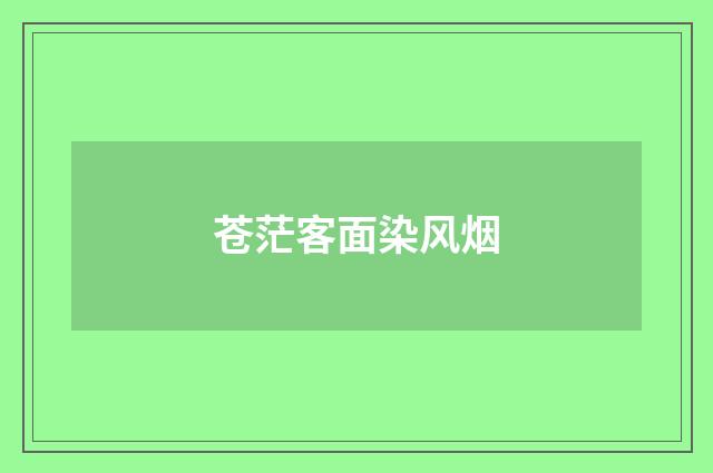 苍茫客面染风烟
