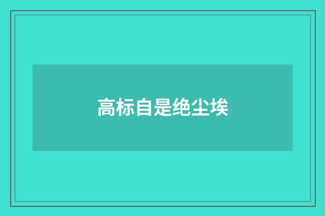 高标自是绝尘埃