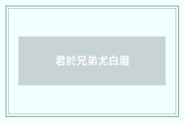 君於兄弟尤白眉