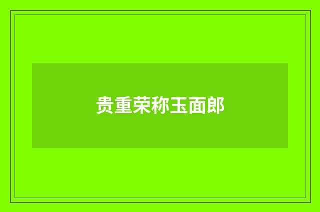 贵重荣称玉面郎