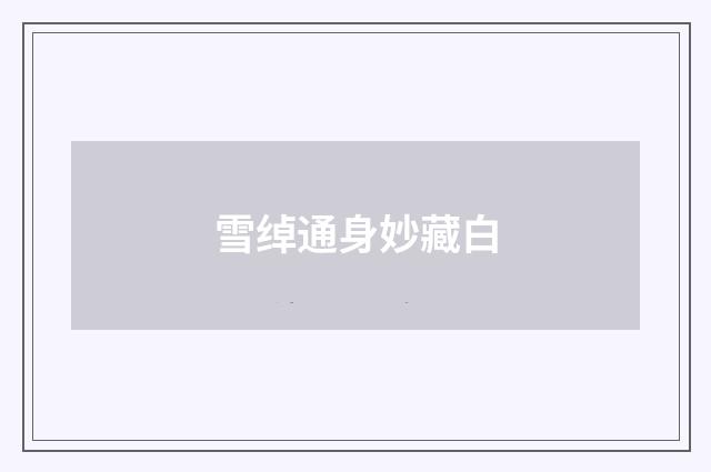 雪绰通身妙藏白