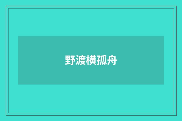 野渡横孤舟