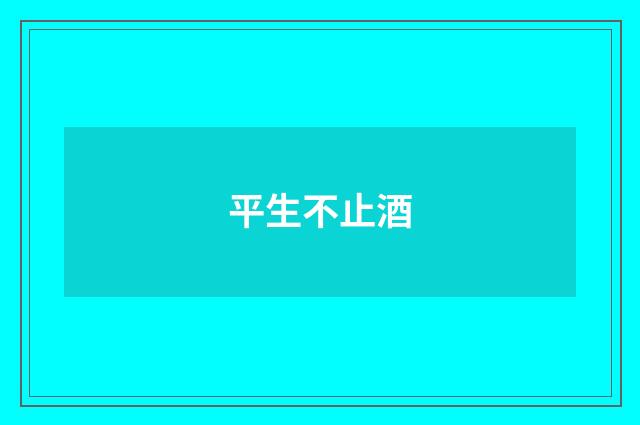 平生不止酒