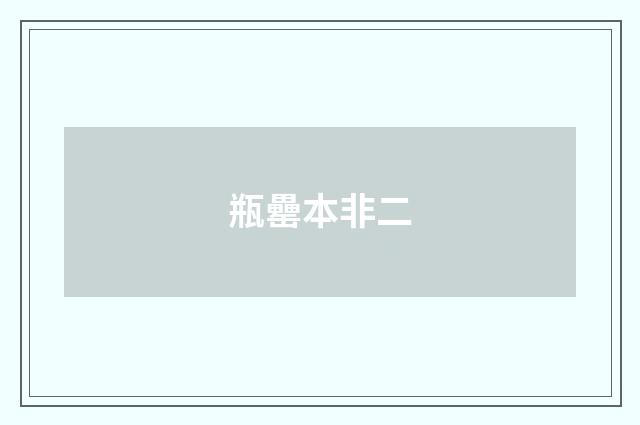 瓶罍本非二