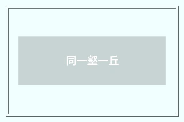 同一壑一丘
