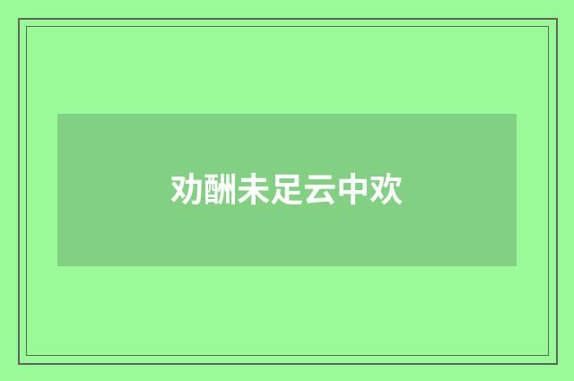 劝酬未足云中欢