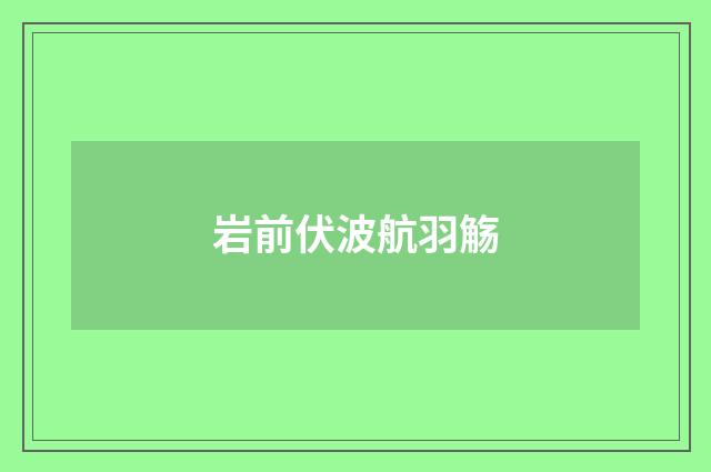 岩前伏波航羽觞