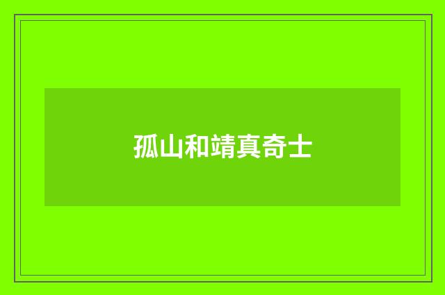 孤山和靖真奇士