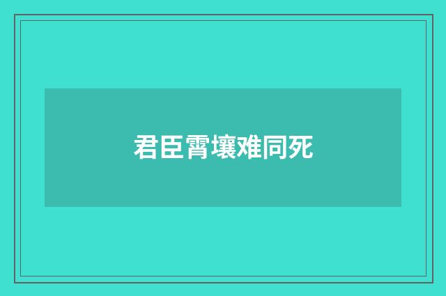 君臣霄壤难同死