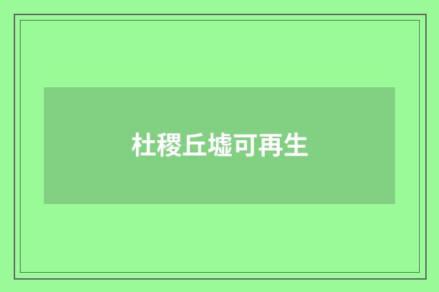 杜稷丘墟可再生