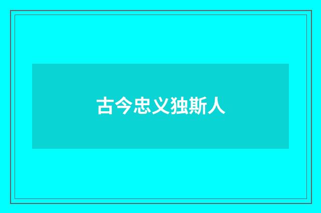 古今忠义独斯人
