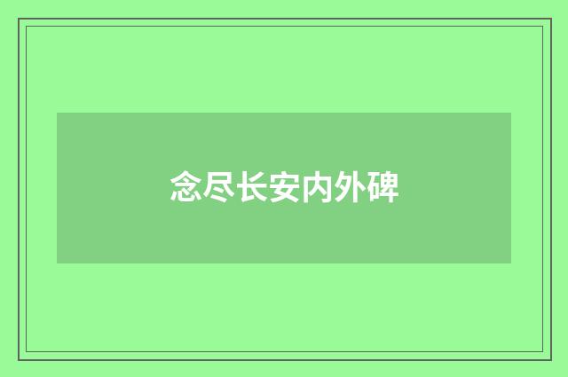 念尽长安内外碑