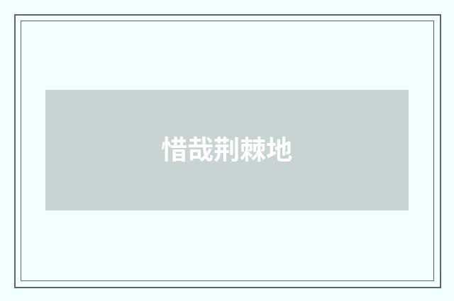 惜哉荆棘地
