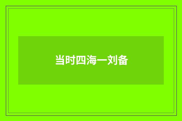 当时四海一刘备