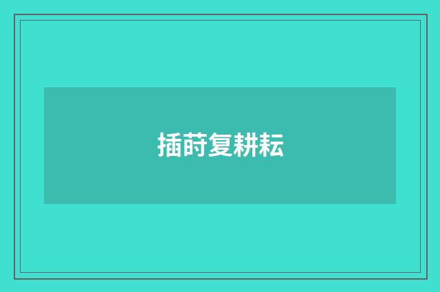 插莳复耕耘